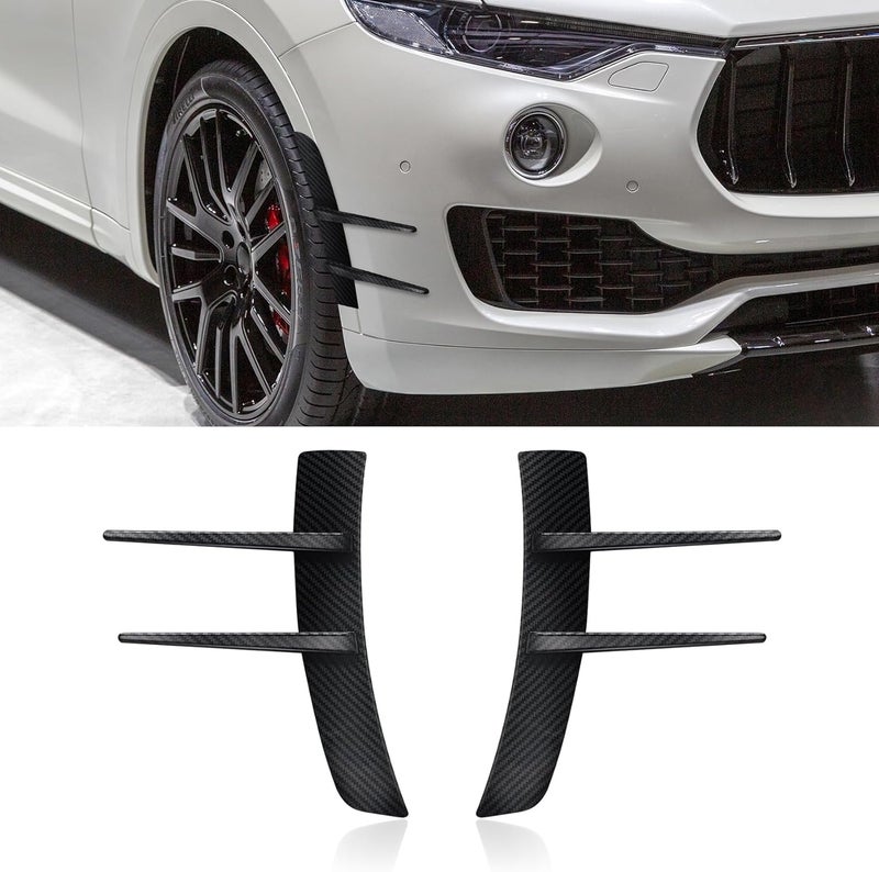 HEVLE 2PCS Car Spoiler Canards Kit, Front Bumper Splitter, Fender Side Vents Stickers Soft Fins Spoiler Kit, Universal Auto Accessories Decoration Strip for Car Body Hood Side Wing (Carbon Fiber) - Image 1